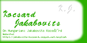 kocsard jakabovits business card